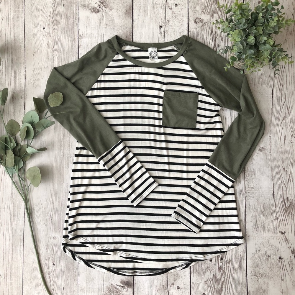 Olive green Stripe shirt
